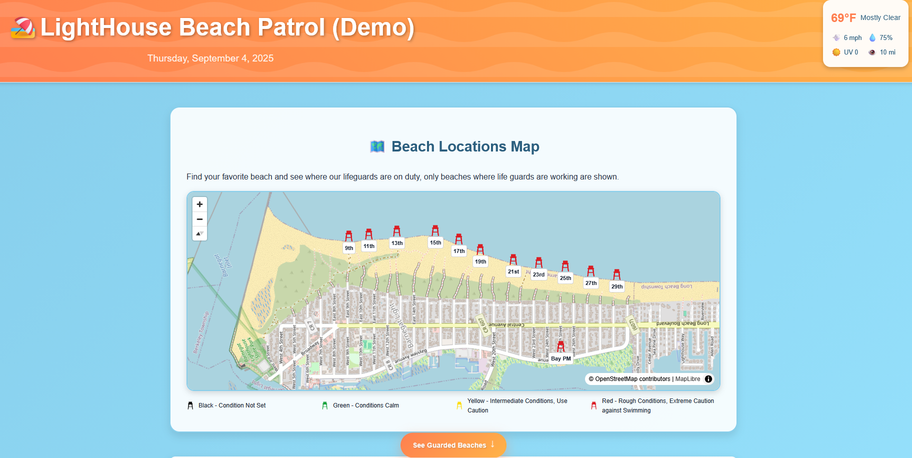 Public beach map