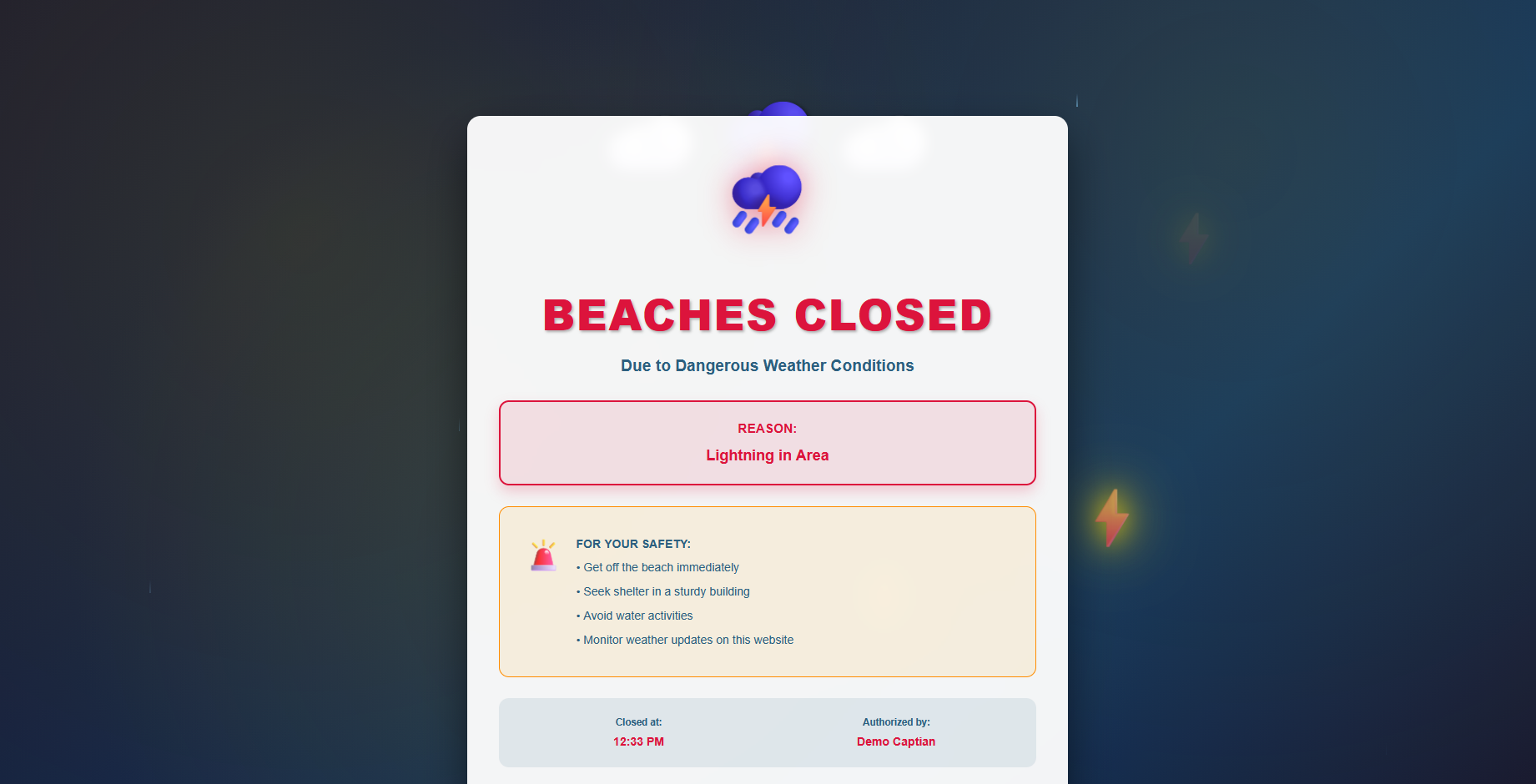 Storm closures management